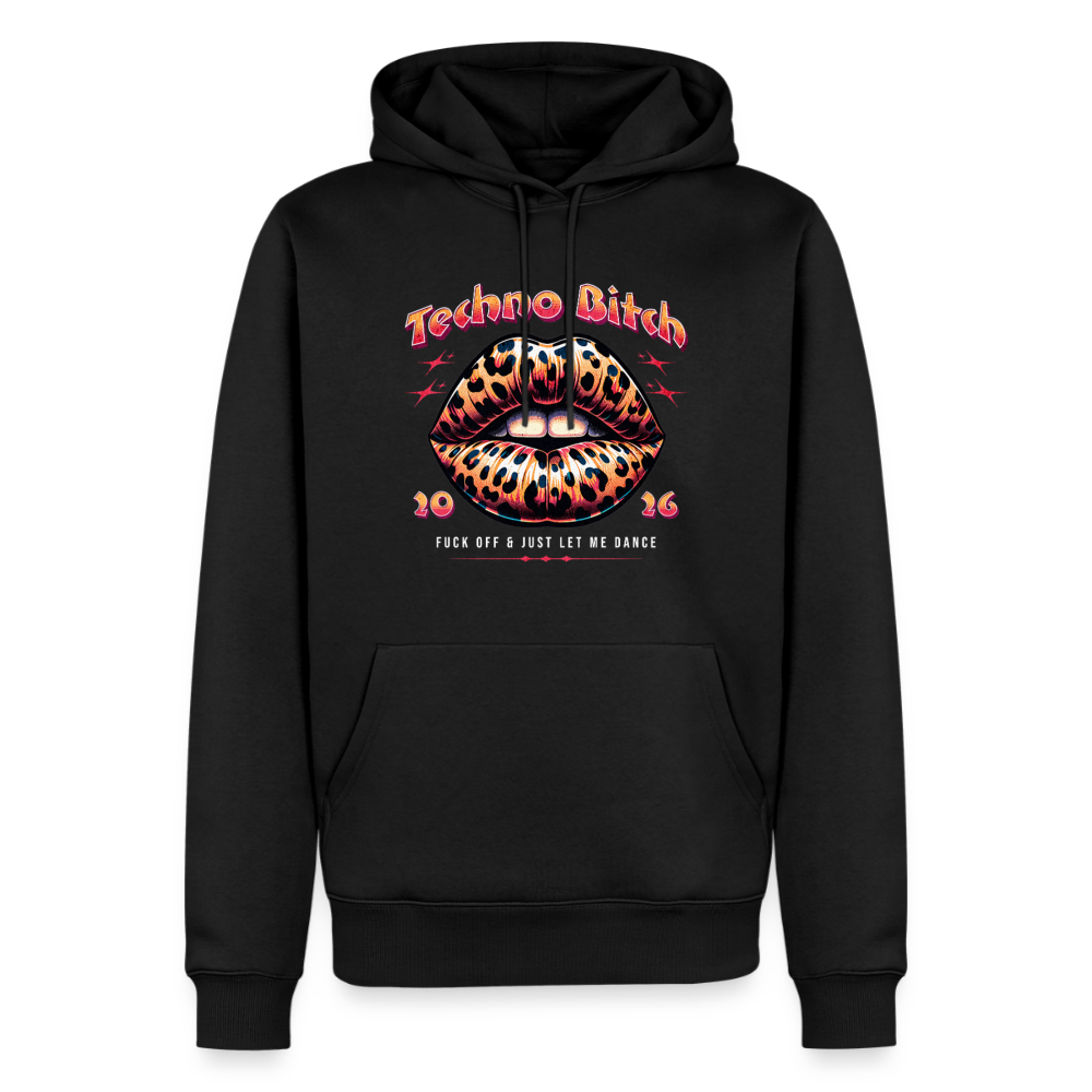 Techno Bitch Lips - Premium Hoodie - black