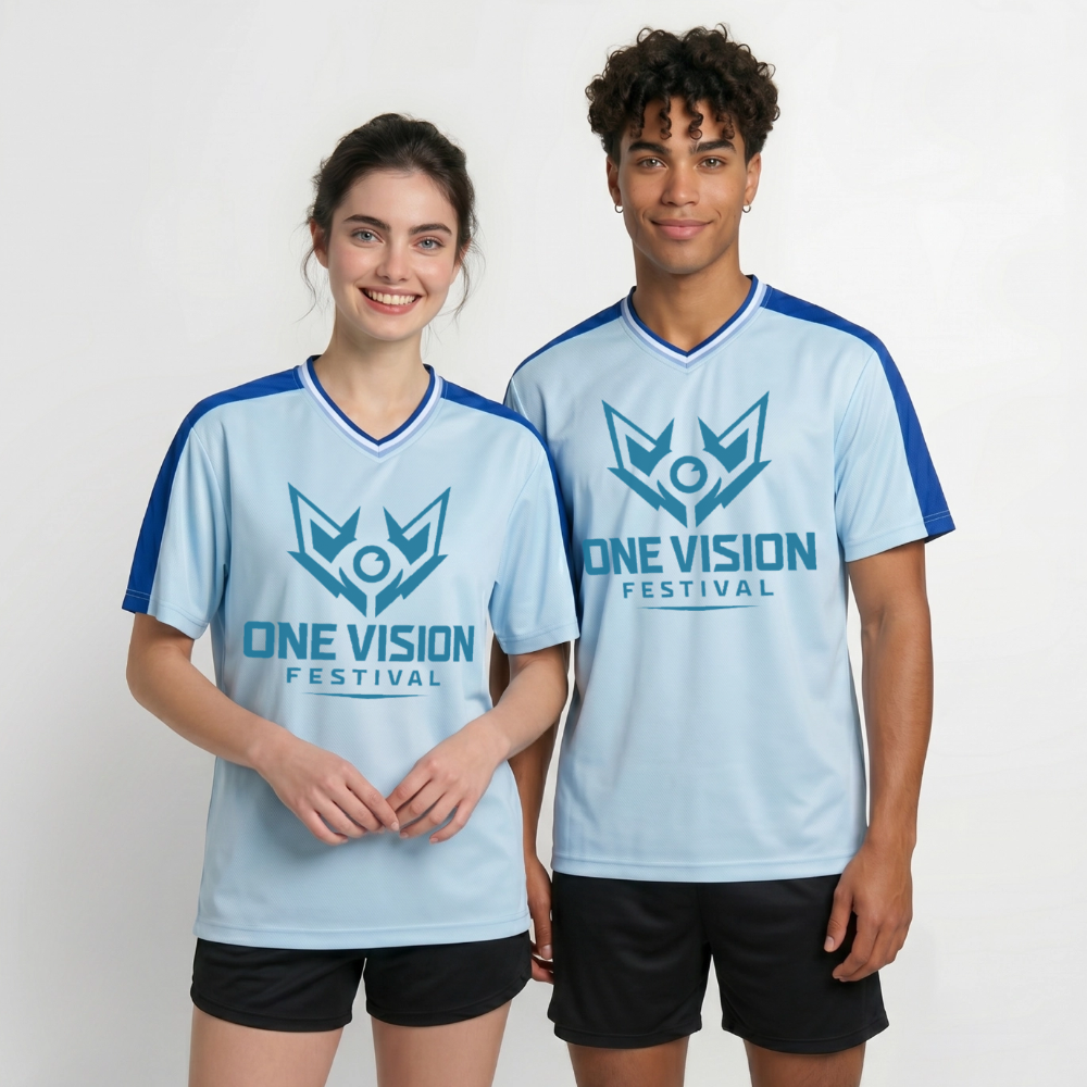 OVF - Mesh T-Shirt - DB Blue - light blue/dark blue