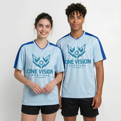 OVF - Mesh T-Shirt - DB Blue - light blue/dark blue