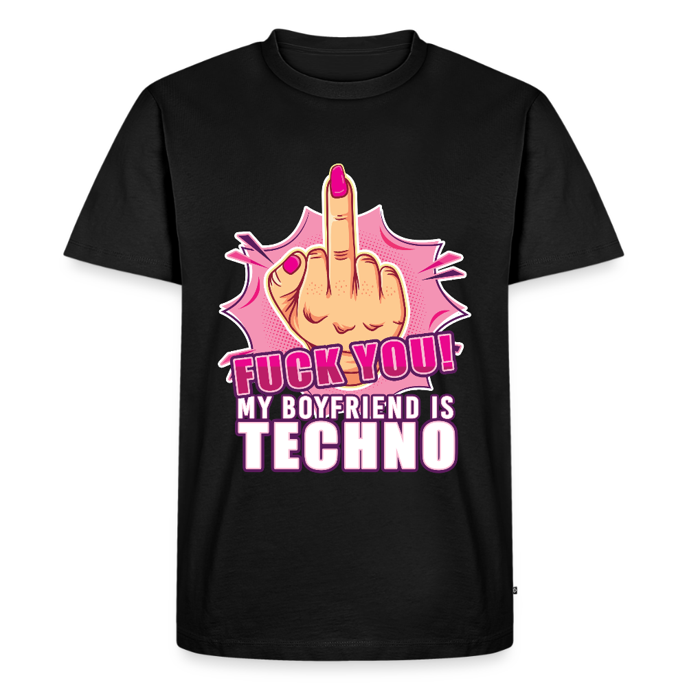 My Boyfriend is Techno - Premium T-Shirt - black