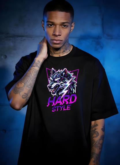 Hardstyle Pixel Wolf - Premium T-Shirt