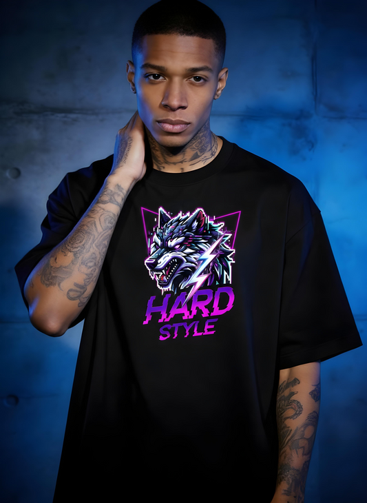 Hardstyle Pixel Wolf - Premium T-Shirt