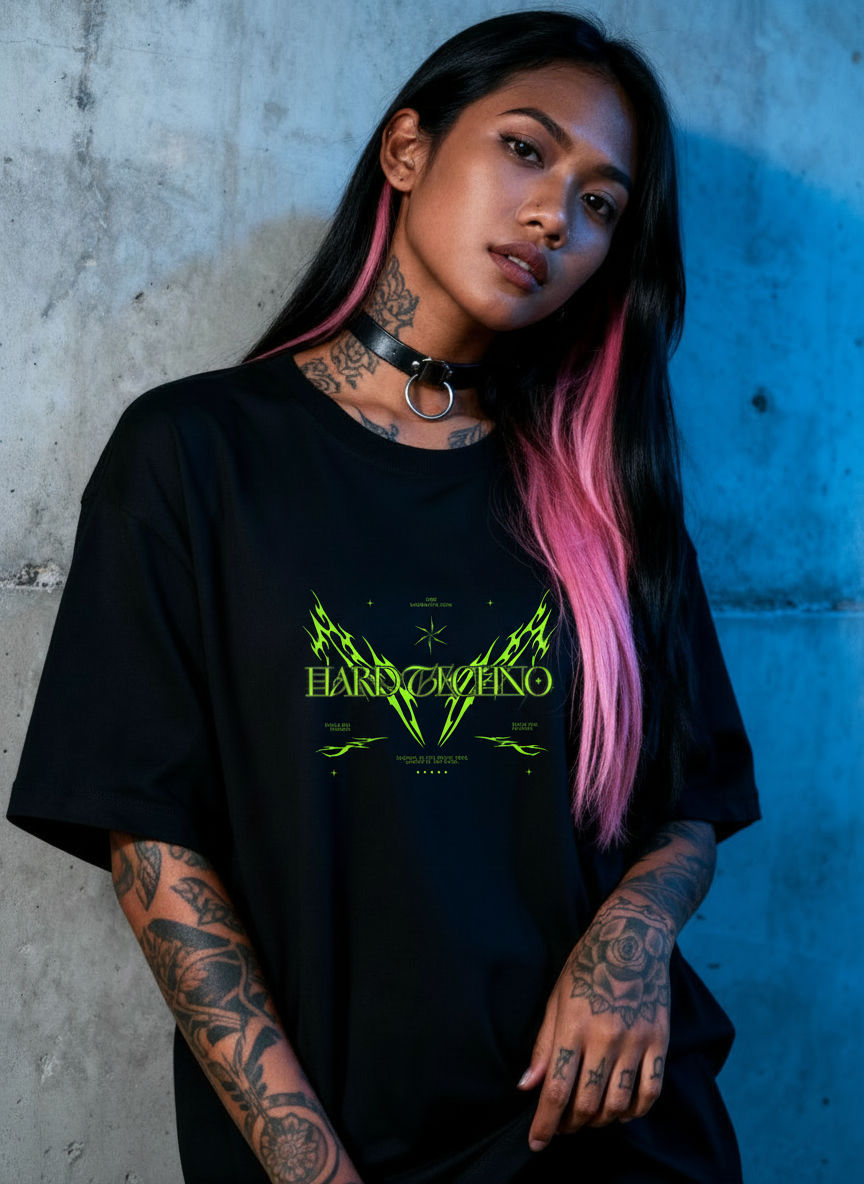 Blazing Cyber Sigil - Premium T-Shirt