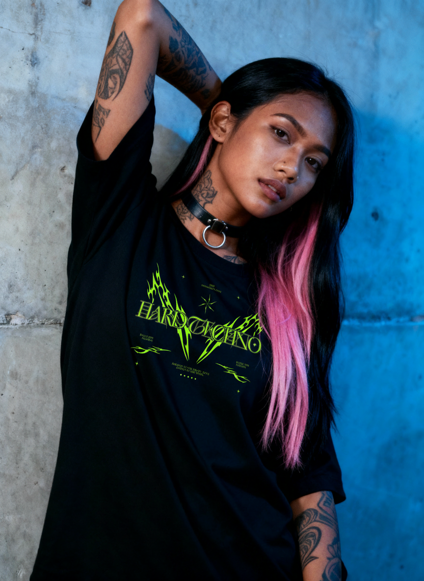 Blazing Cyber Sigil - Premium T-Shirt