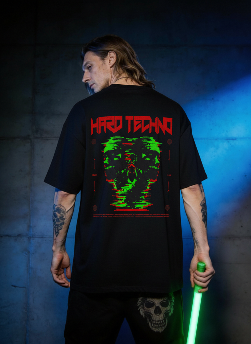 Hard Techno Faces - Premium T-Shirt