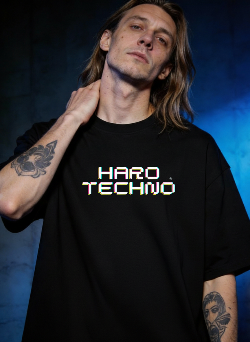 Hard Techno Glitch - Premium T-Shirt