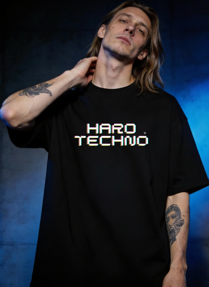 Hard Techno Glitch - Premium T-Shirt