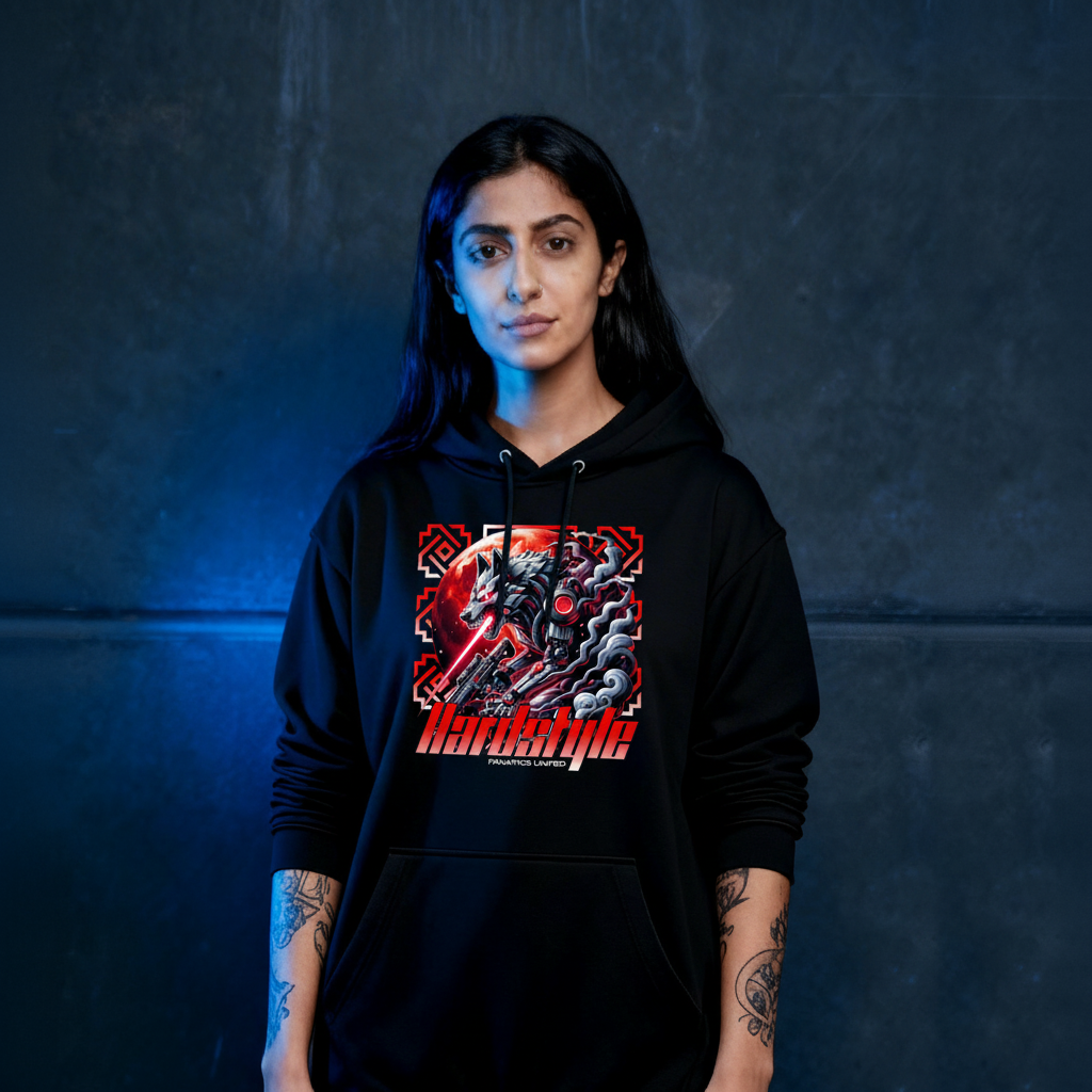 Hardstyle Cyberwolf - Premium Hoodie