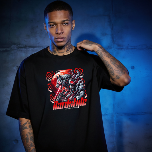 Hardstyle Cyberwolf - Premium T-Shirt