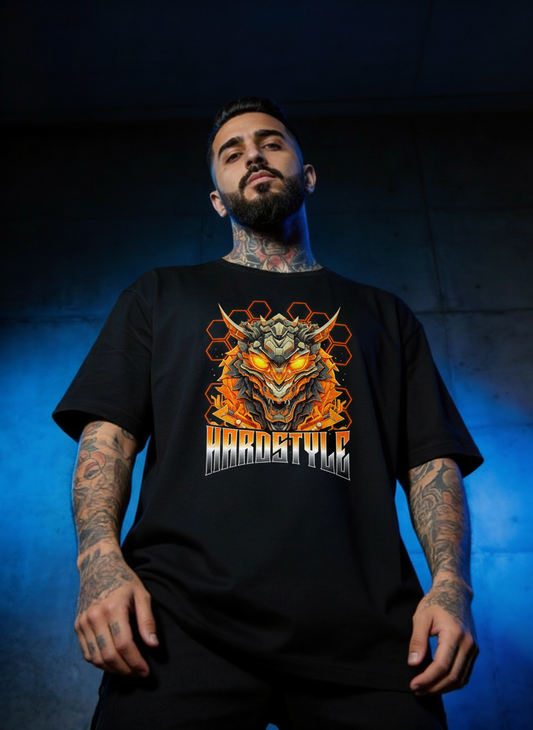 Hardstyle Mecha Dragon - Premium T-Shirt