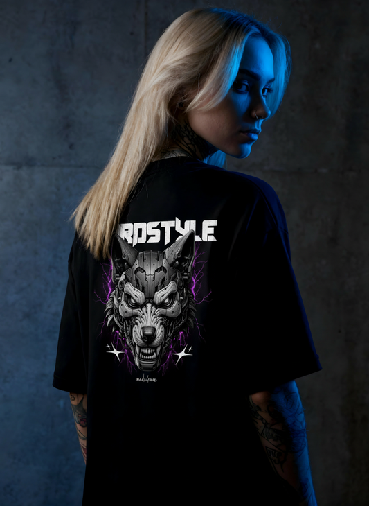 Hardstyle Mecha Wolf - Premium T-Shirt