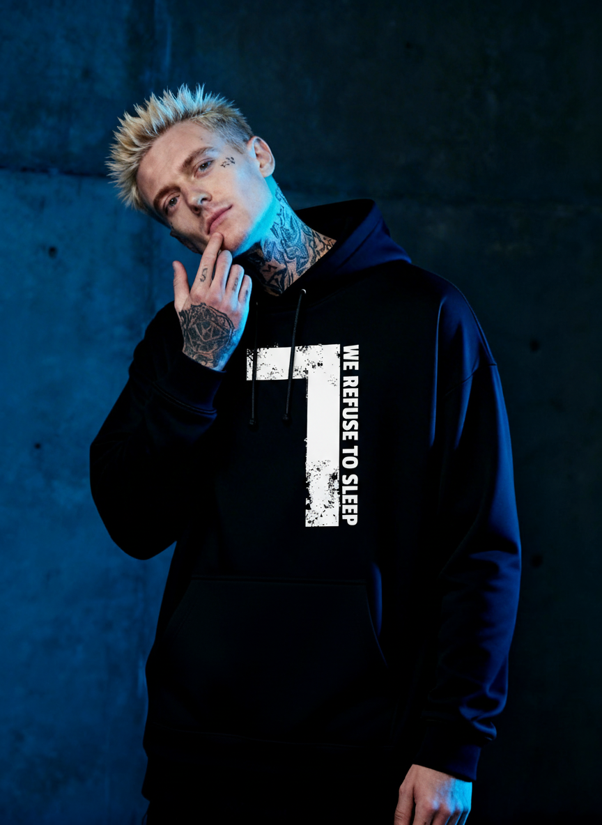Refuse to Sleep White - Premium Hoodie