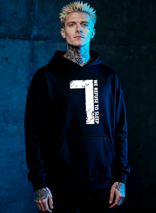Refuse to Sleep White - Premium Hoodie