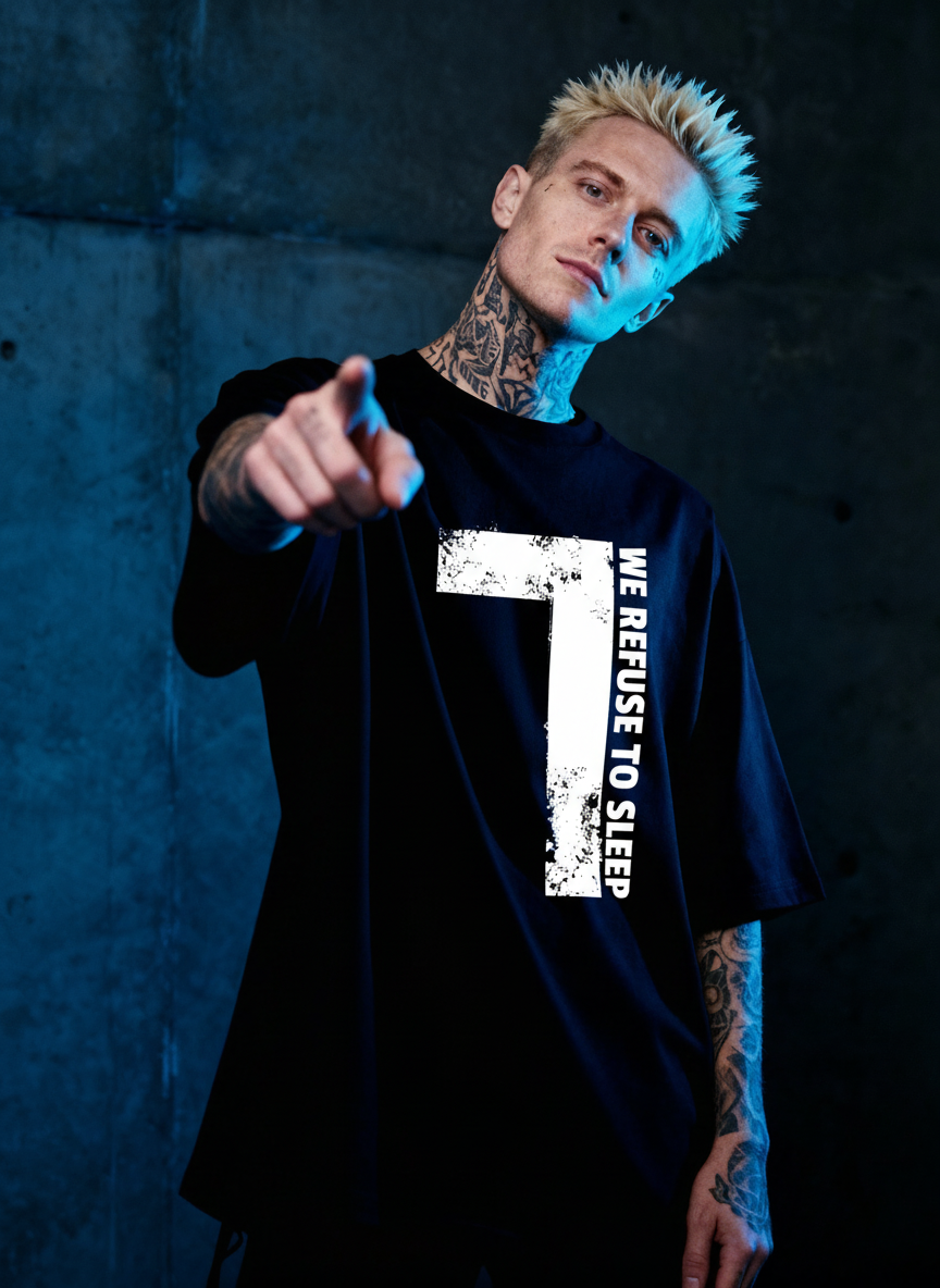 Refuse to Sleep White - Premium T-Shirt